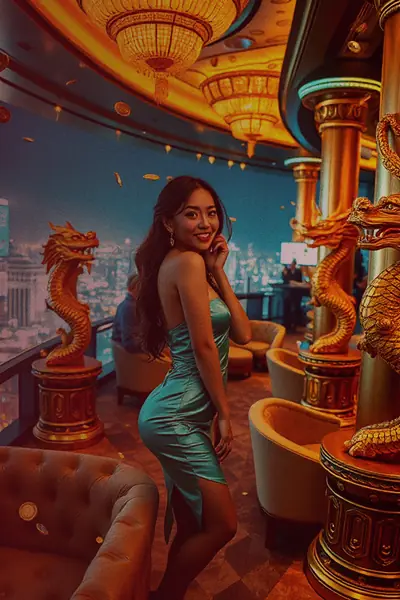 โปสเตอร์สล็อต PG ธีมคาสิโนมังกรทอง บน betflix